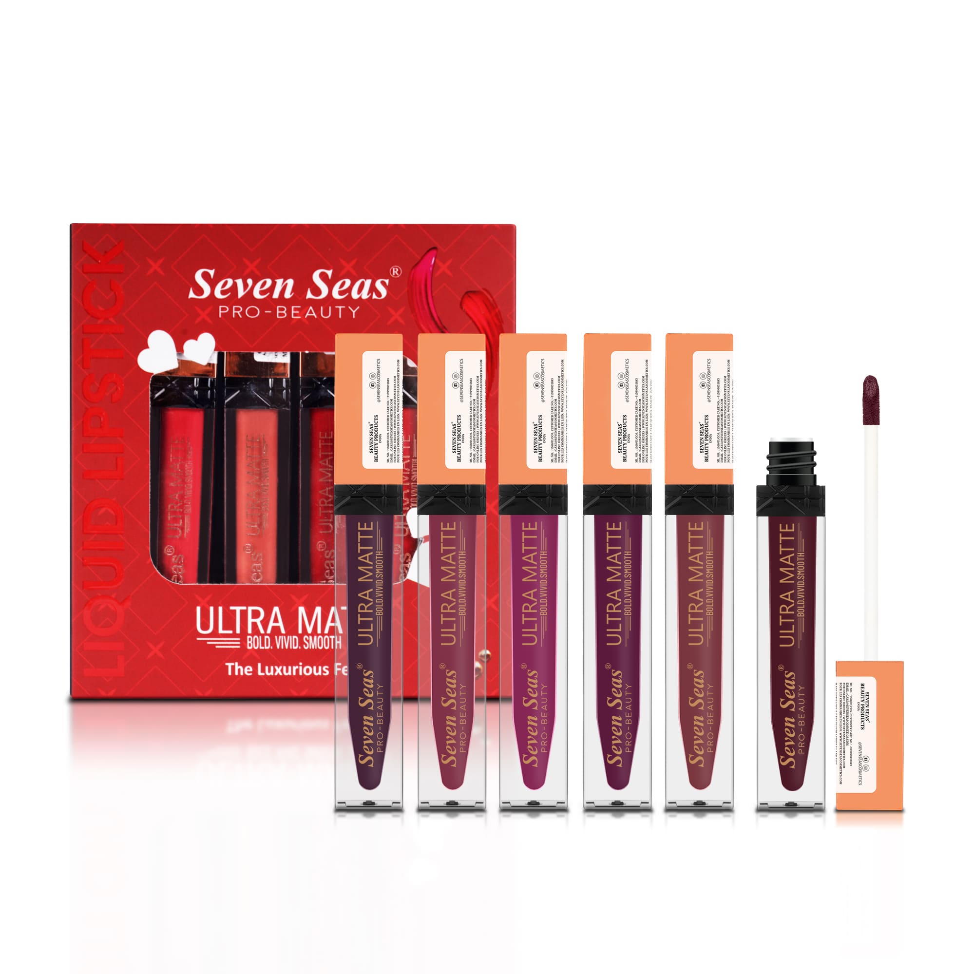 Seven Seas Shade-202-203-204-221-222-227 - Ultra Matte Liquid Lipstick for Women