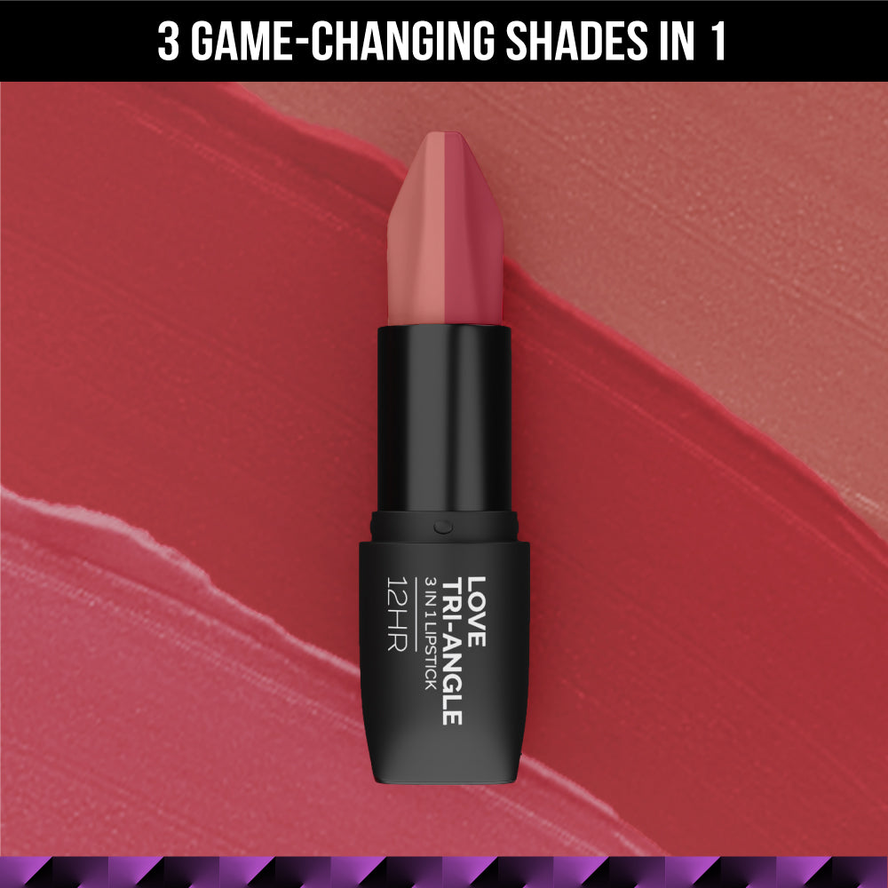 Staze Love Tri-Angle 3 In 1 Matte Lipstick - 01 Brick Pink