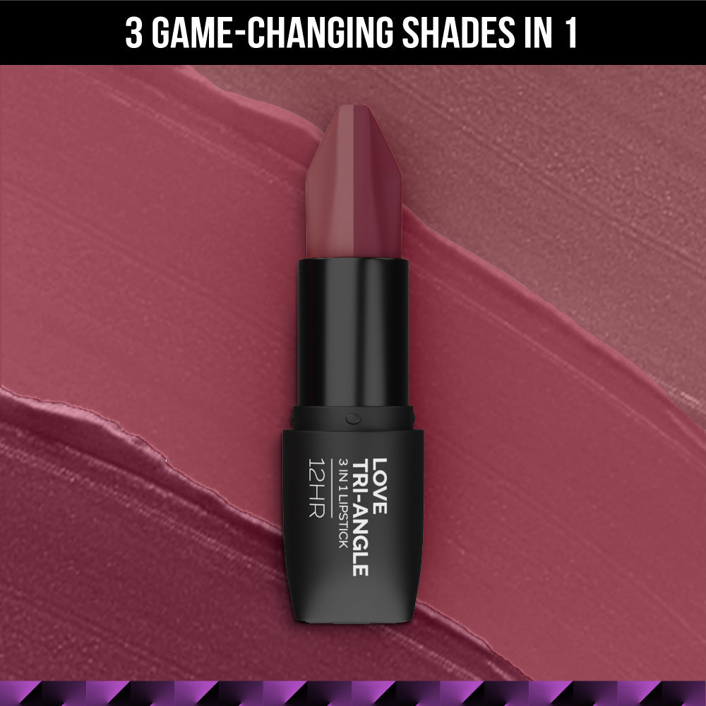 Staze Love Tri-Angle 3 In 1 Matte Lipstick - 01 Brick Pink