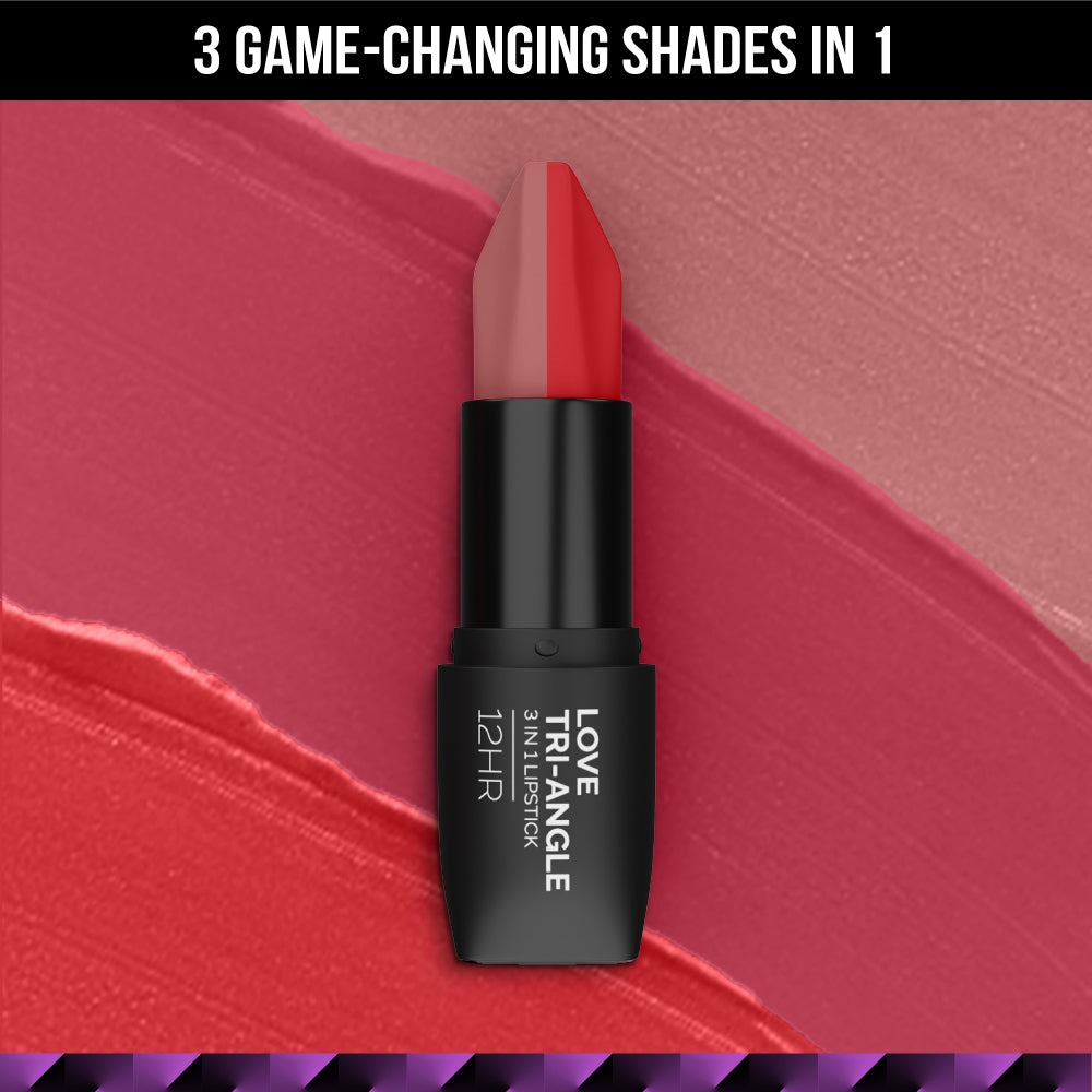 Staze Love Tri-Angle 3 In 1 Matte Lipstick - 01 Brick Pink