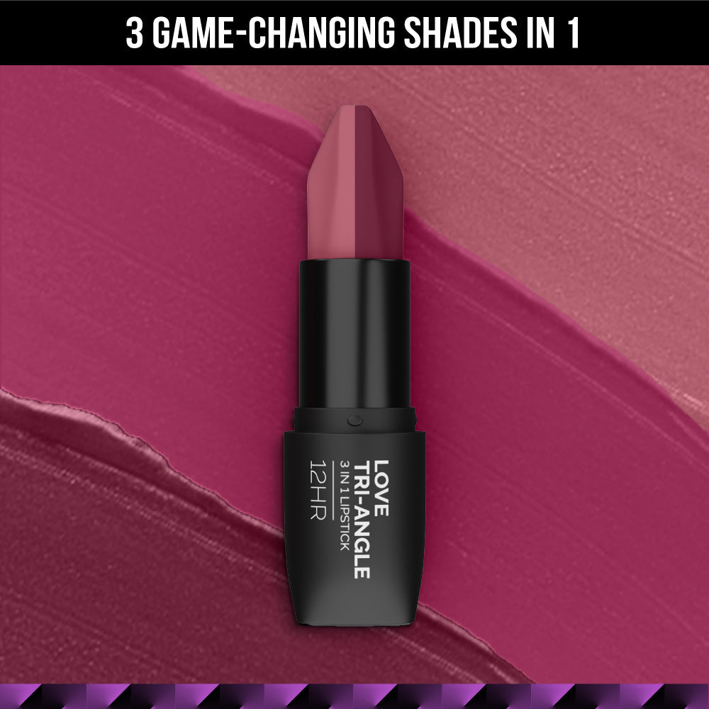 Staze Love Tri-Angle 3 In 1 Matte Lipstick - 01 Brick Pink
