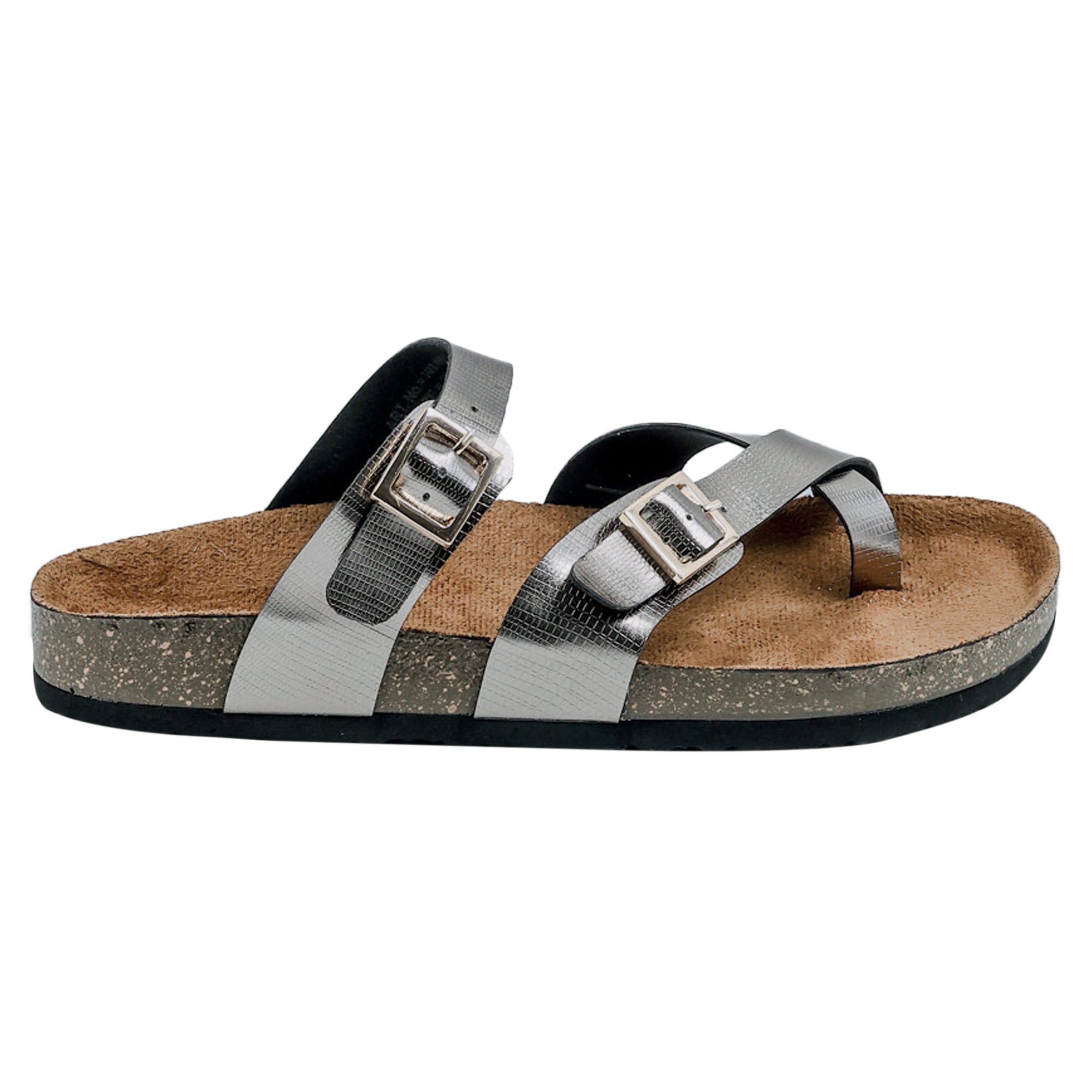 LYDC London - Gunmetal L Grain Sandals for Women - Soho - Gunmetal