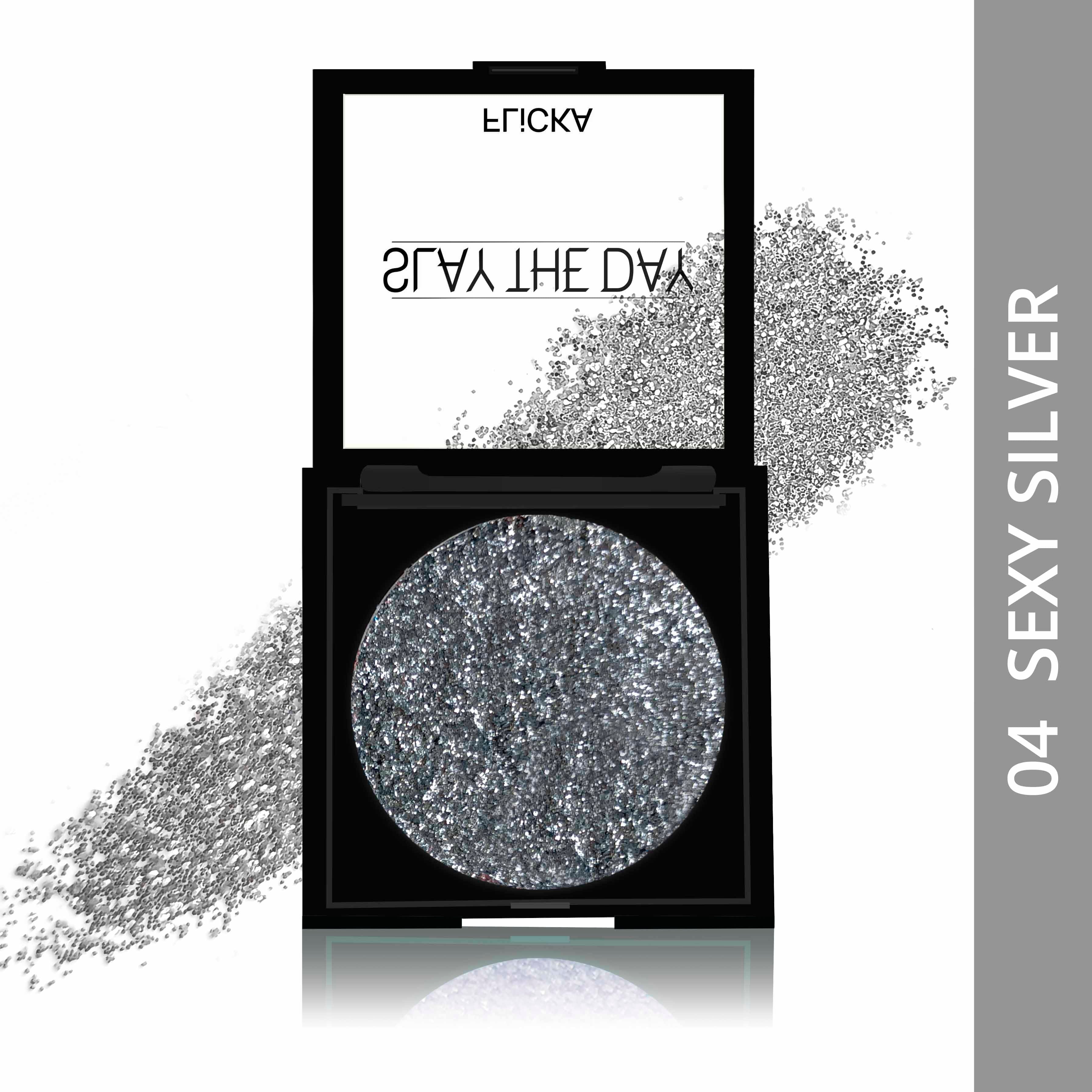 Flicka Cosmetics 04SexySilver - Slay The Day - Pressed Glitter