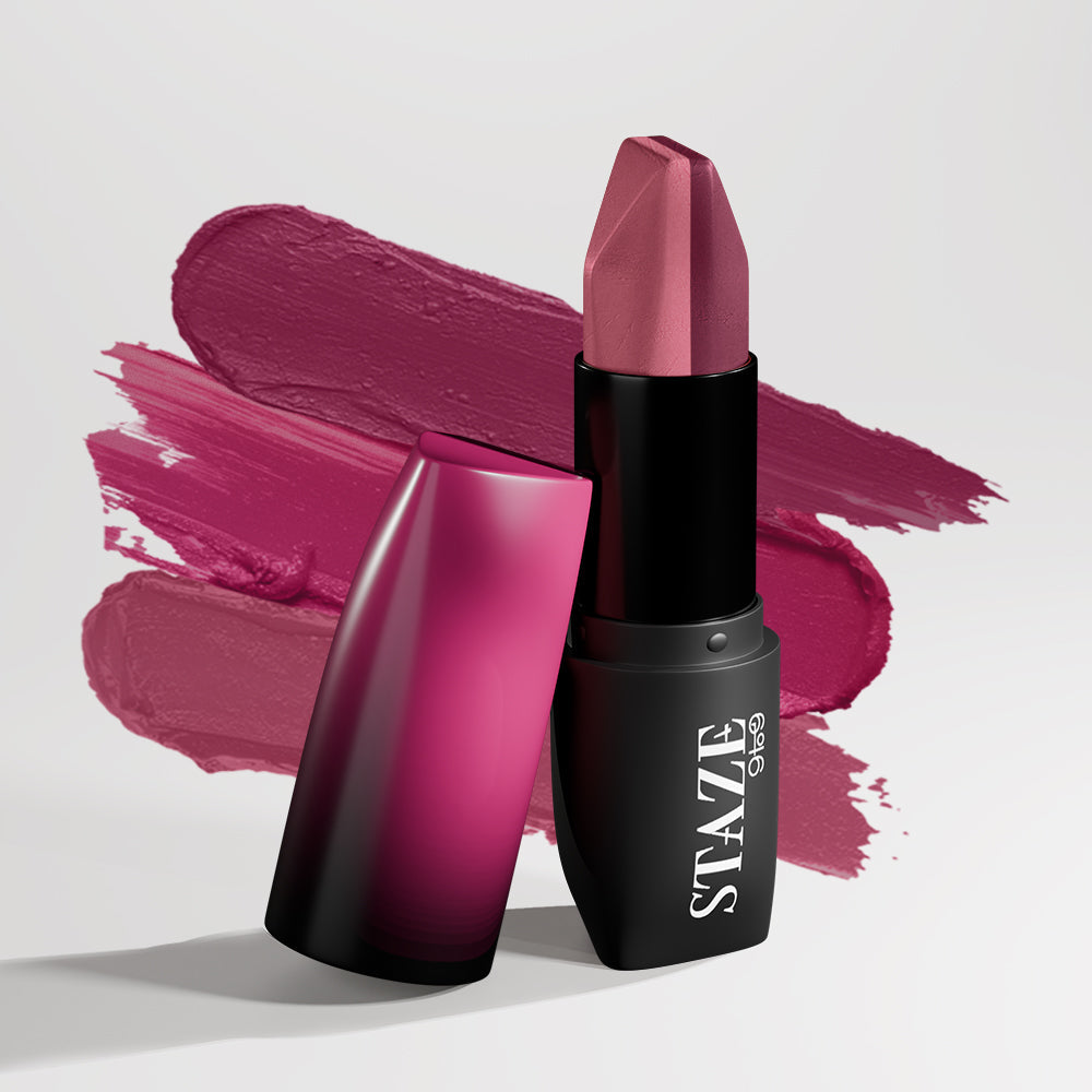 Staze Love Tri-Angle 3 In 1 Matte Lipstick - 01 Brick Pink