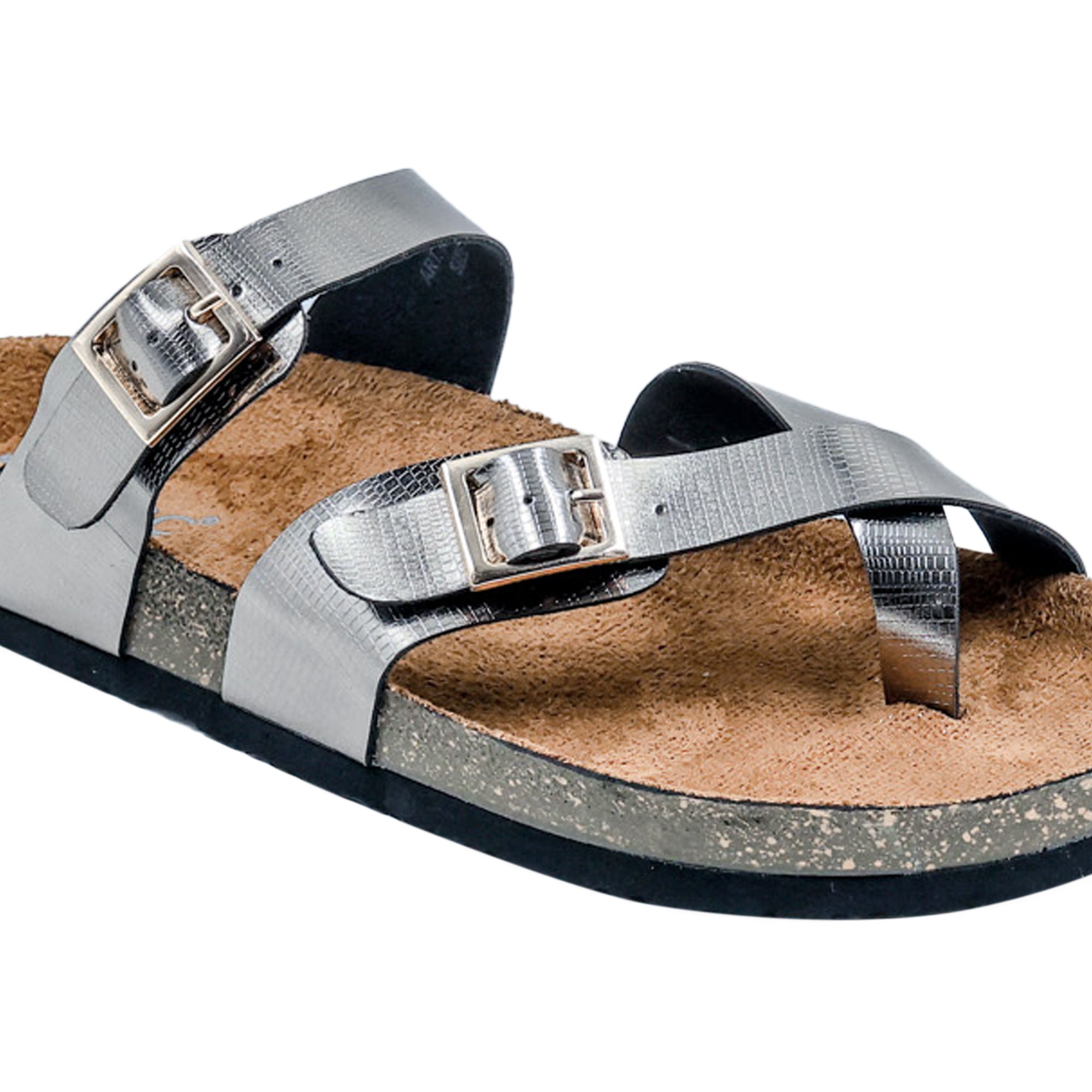 LYDC London - Gunmetal L Grain Sandals for Women - Soho - Gunmetal