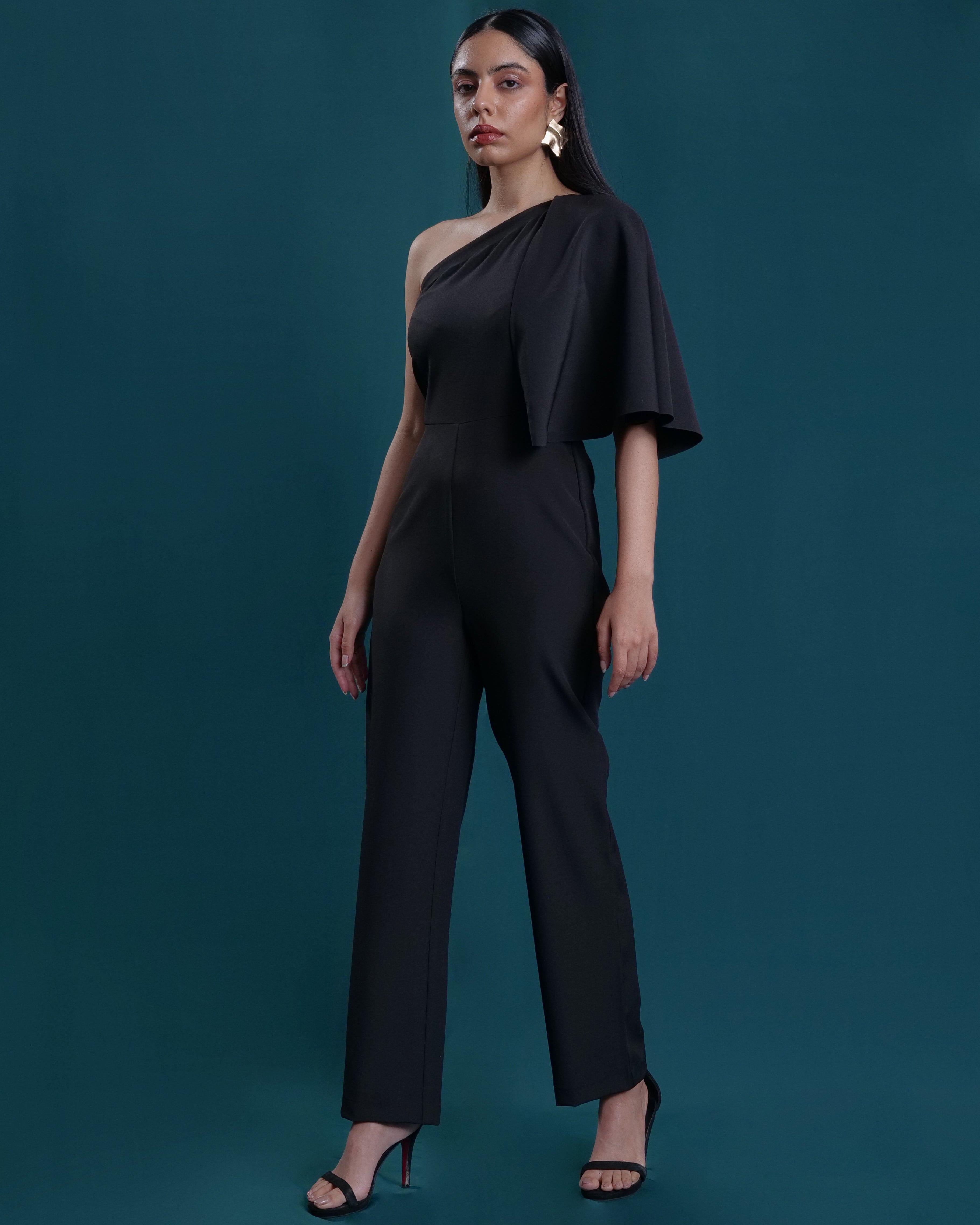 Studio OJS Black One Shoulder Jumpsuit