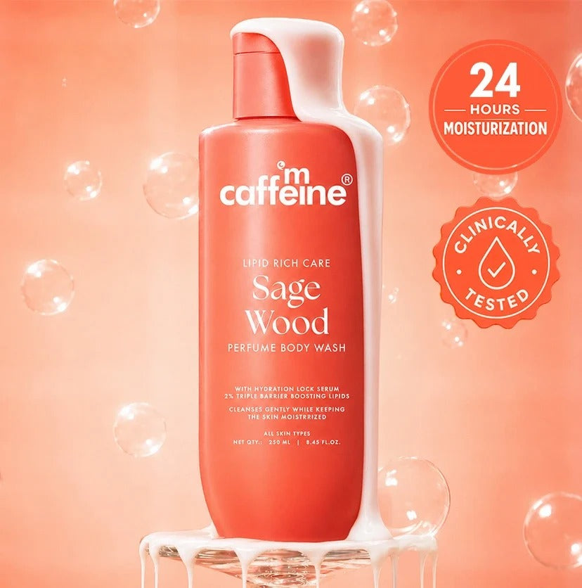 mCaffeine Sage Wood Nourishing Milky Body Wash - 250ml
