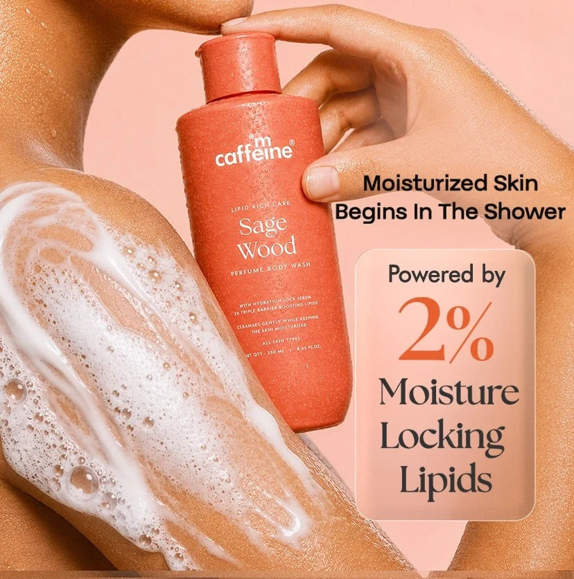 mCaffeine Sage Wood Nourishing Milky Body Wash - 250ml