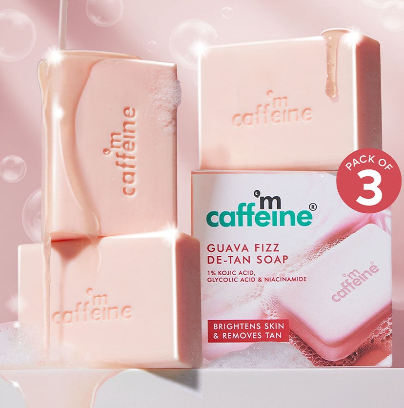 mCaffeine Guava Fizz De-Tan Soap (Pack of 3)