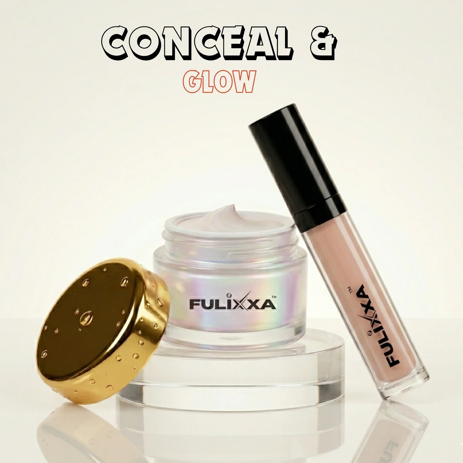 Fulixxa Medium Almond - Glow Up Duo – Concealer & Lumi Cream Everyday Makeup Comb | Pack of 2