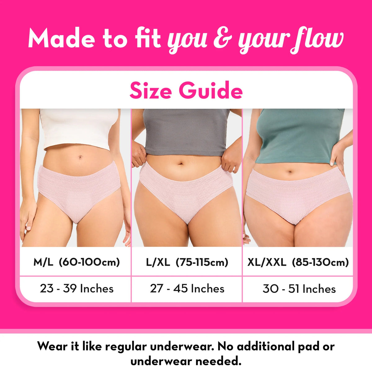 Plush Comfort High Waist Disposable Anti-Bacterial Period Panty | 5 Pcs XL/XXL (85–130 cm)
