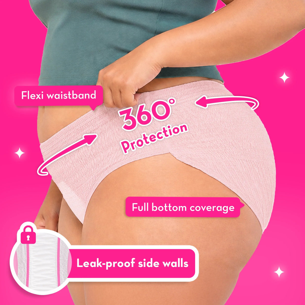 Plush Comfort High Waist Disposable Anti-Bacterial Period Panty | 5 Pcs XL/XXL (85–130 cm)