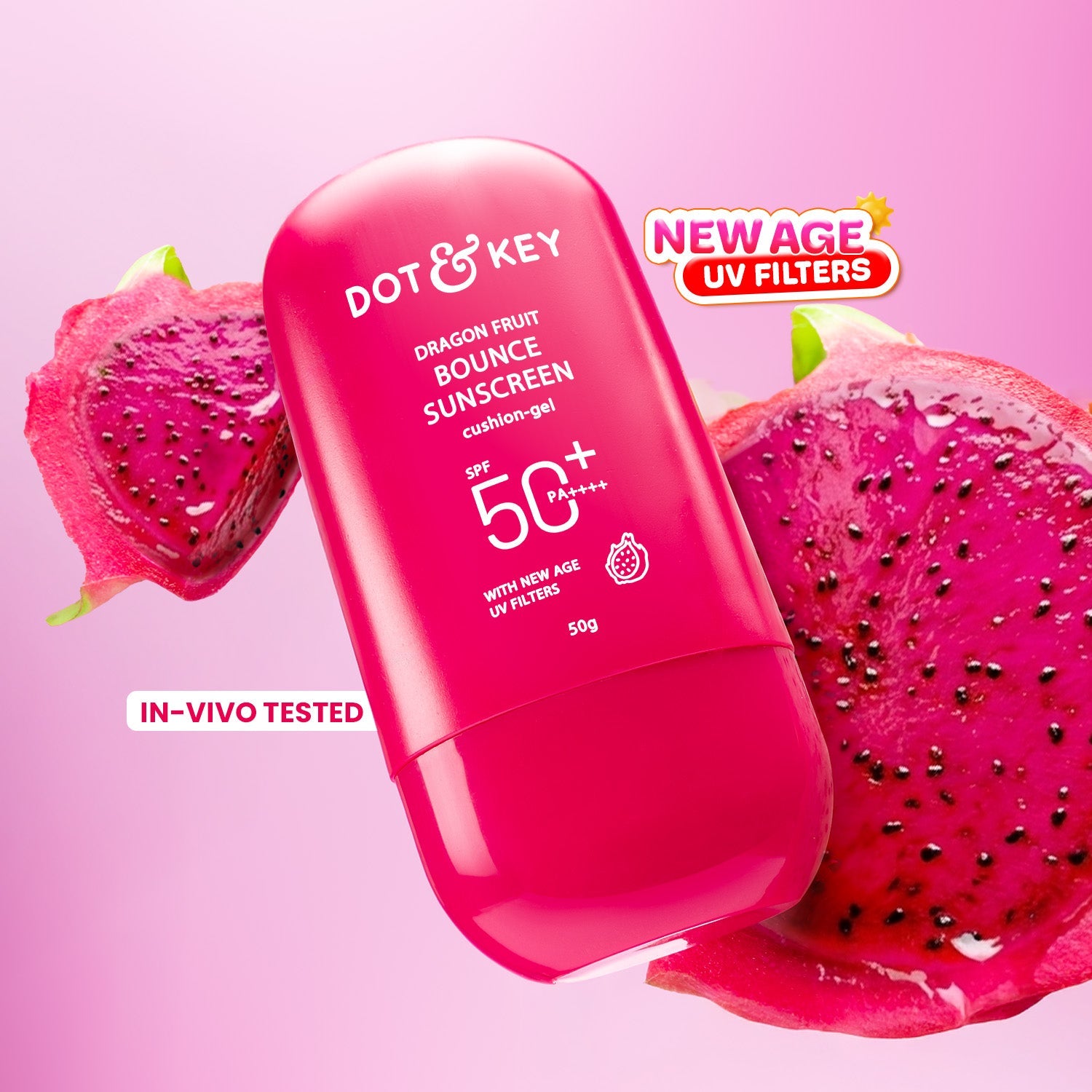 Dot & Key Dragon Fruit Bounce Sunscreen In-Vivo Tested SPF 50+ PA++++ - 50g