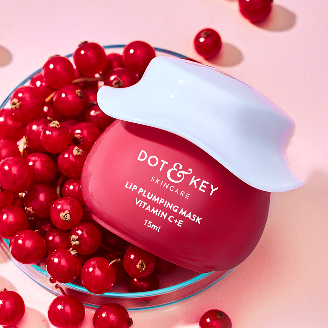 Dot & Key Lip Plumping Mask with Vitamin C + E - Turmeric Oil and Lingonberry Medium Tinted