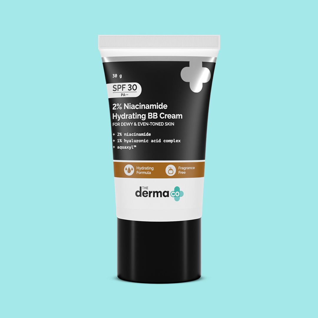 Derma Co 2% Niacinamide Hydrating BB Cream with 1% Hyaluronic Acid Complex & Aquaxyl - 30g