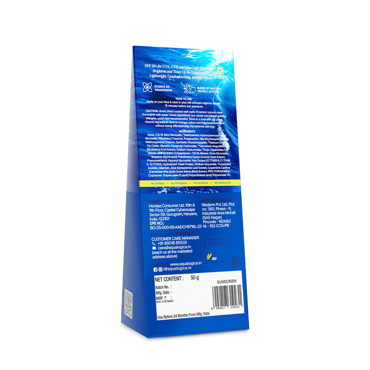 Aqualogica Bright+ Tone Up Sunscreen - 50g