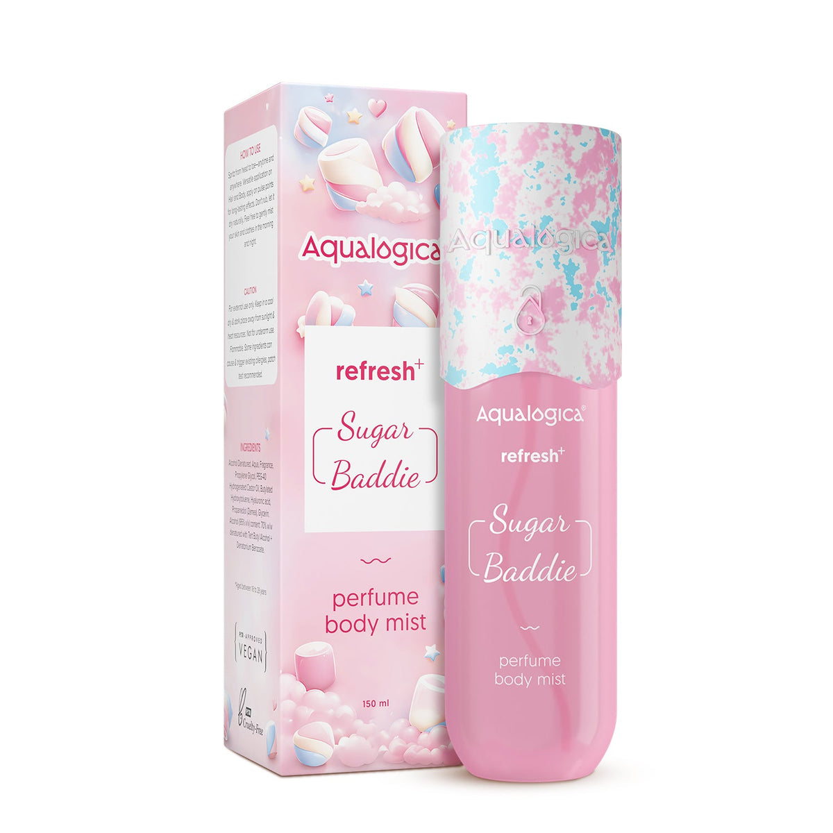 Aqualogica Refresh+ Sugar Baddie Perfume Body Mist - 150ml