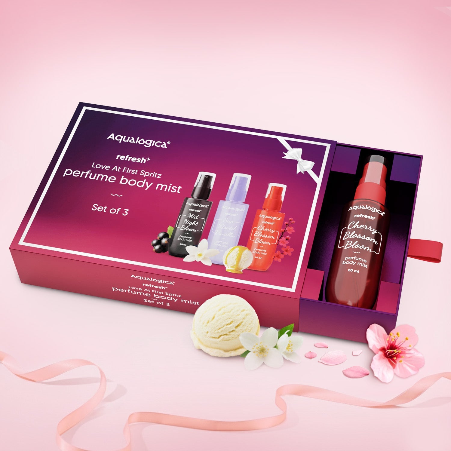 Aqualogica Refresh+ Love At First Spritz Set Of 3 (20ml) Perfume Body Mist