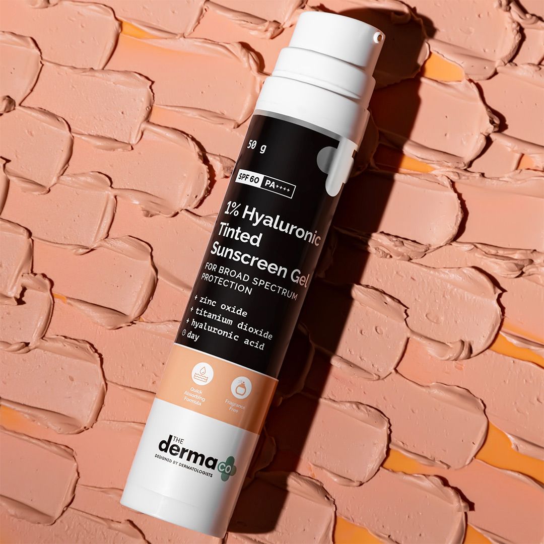 Derma Co 1% Hyaluronic Tinted Sunscreen Gel with SPF 60 & PA++++