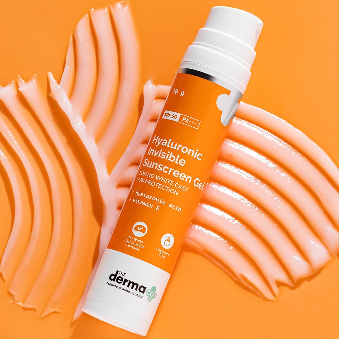 Derma Co Hyaluronic Invisible Sunscreen Gel with Hyaluronic Acid & Vitamin E - 50g