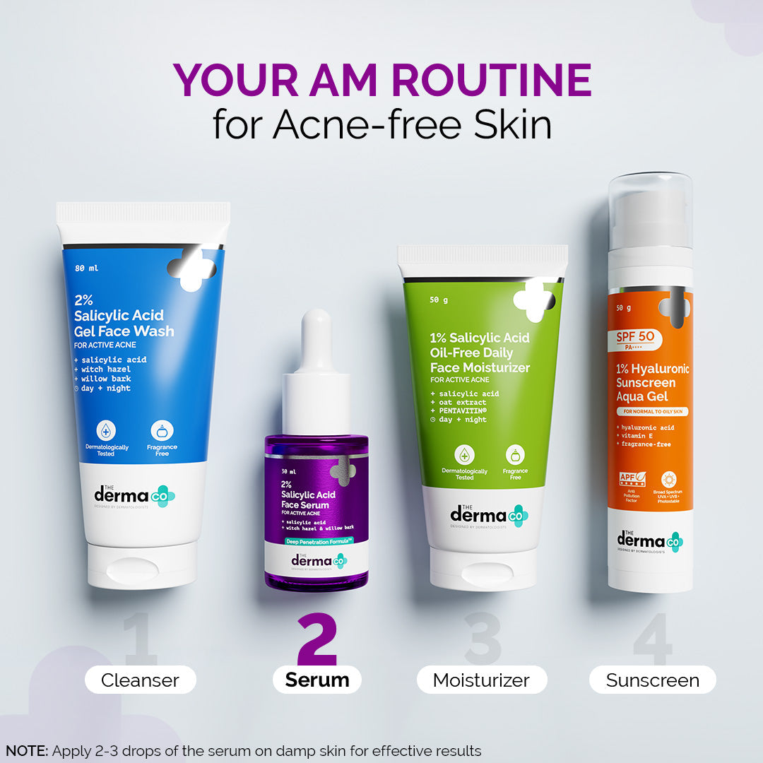 Derma Co 2% Salicylic Acid Face Serum for Active Acne - 30ml