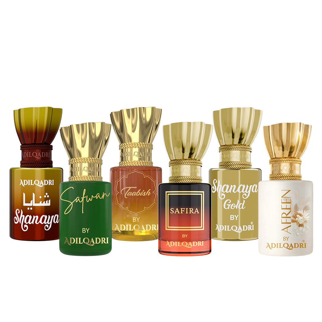 Pack of 6 Shanaya, Safwan, Taabish, Safira, Shanaya Gold, Afreen Attar 5.5 Ml Each