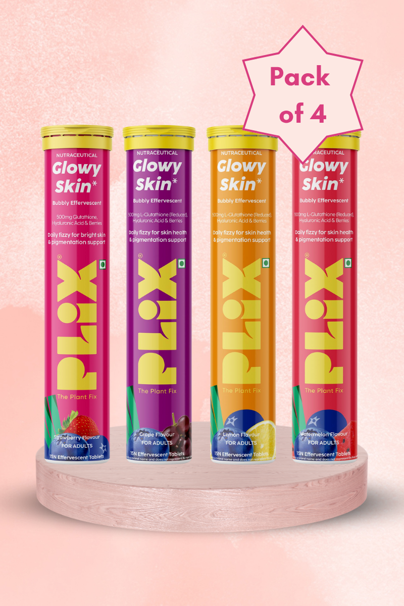Plix Skin Glow Glutathione Tablets (Strawberry + Grape + Lemon + Watermelon)