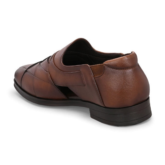 Hirolas Men's Peshawari Shoe Style Vegan Leather Roman Ethnic Sandal