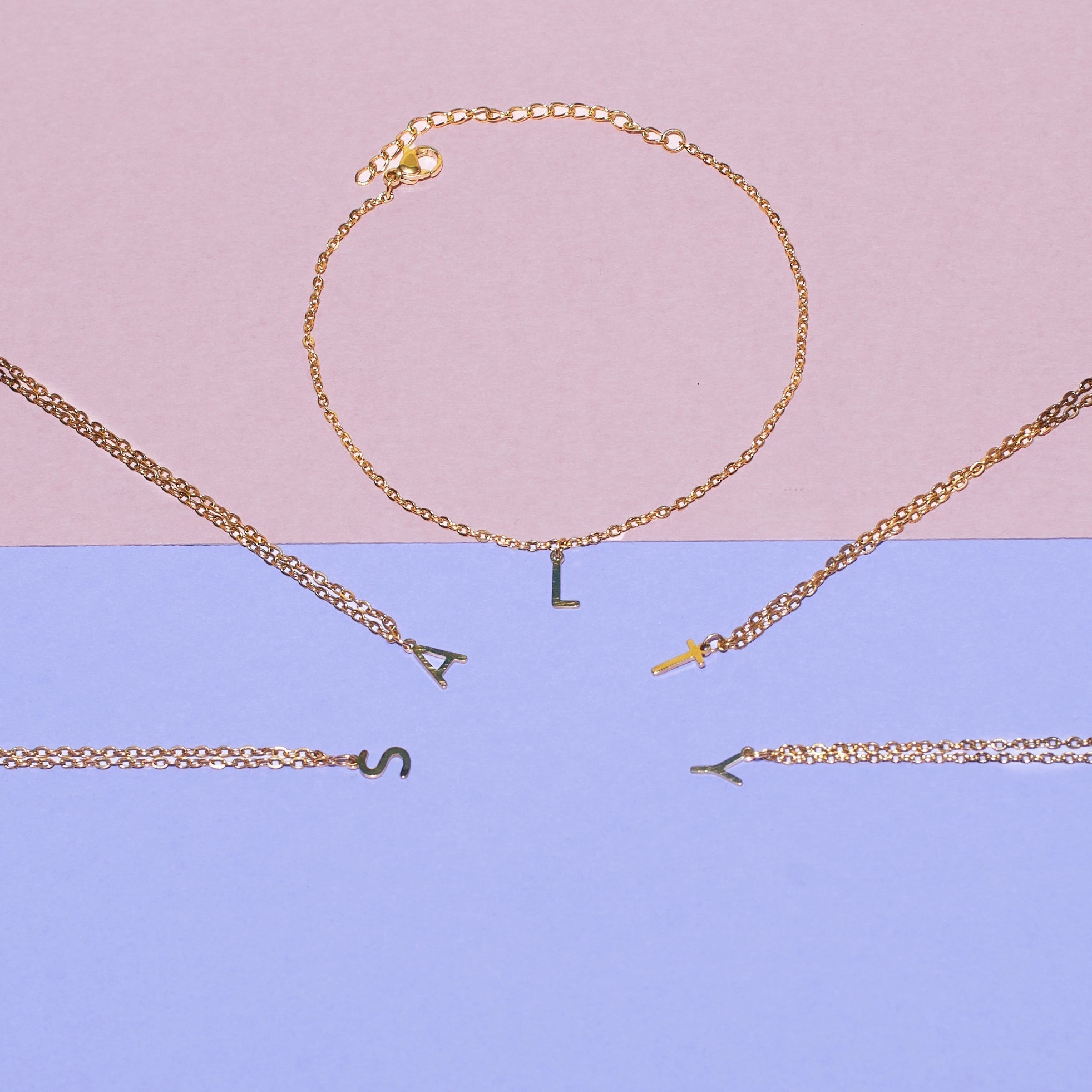 Salty 18K Gold Plated Personalized Initial Bracelet