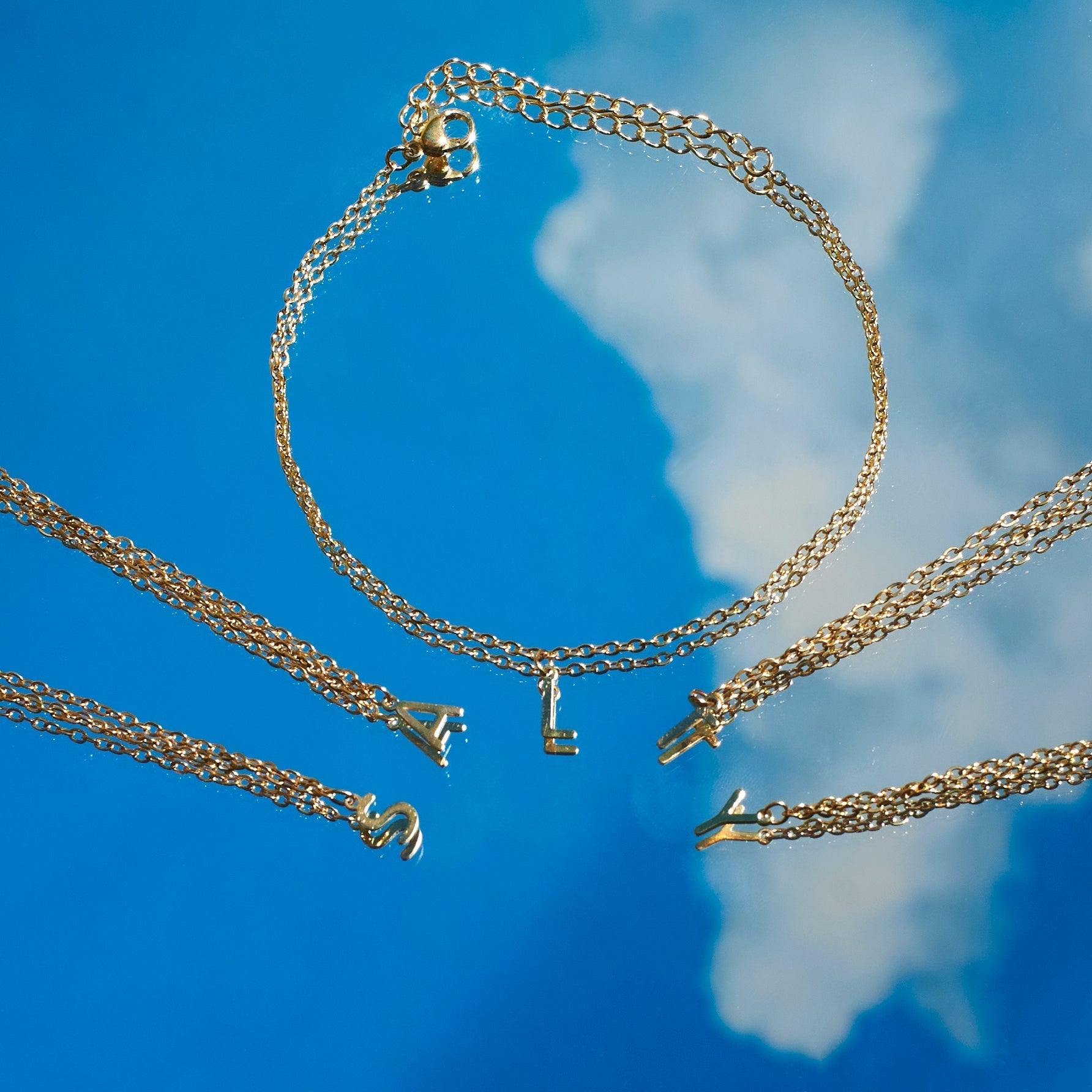 Salty 18K Gold Plated Personalized Initial Bracelet