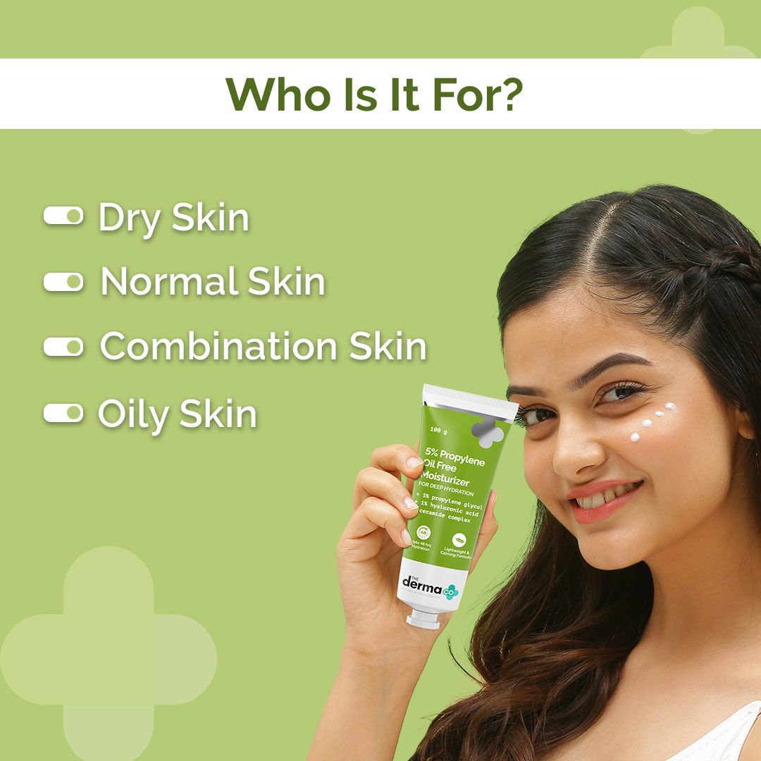 Derma Co 5% Propylene Oil-Free Moisturizer with Propylene Glycol & Hyaluronic Acid - 100g