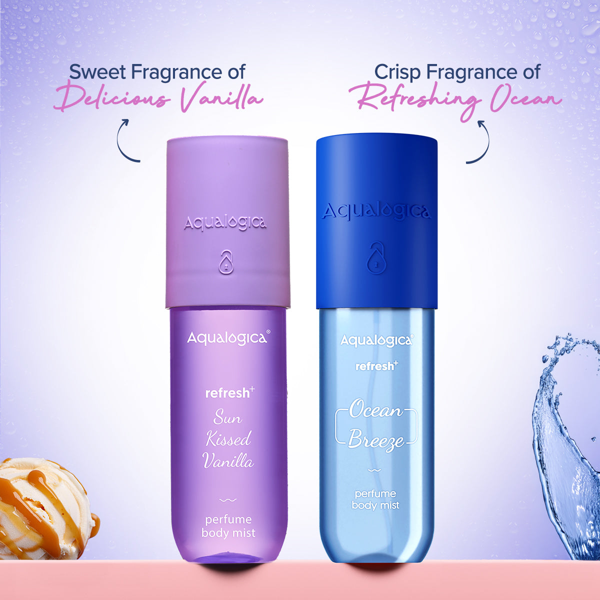 Aqualogica Refresh+ Ocean Breeze & Vanilla Kiss Body Mist Duo