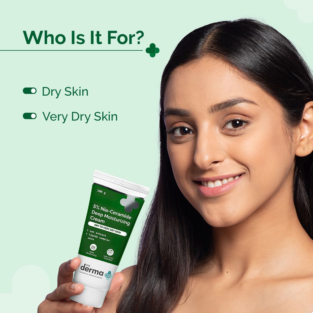 Derma Co 5% Nia-Ceramide Deep Moisturizing Cream with 5% Niacinamide & 1% Ceramide - 100g