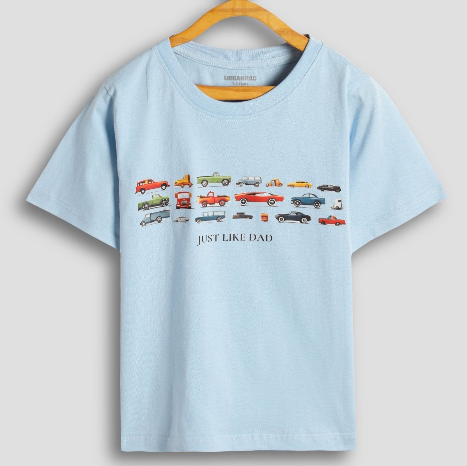 Urbanrac Cars Graphic Print T-Shirt - Light Blue