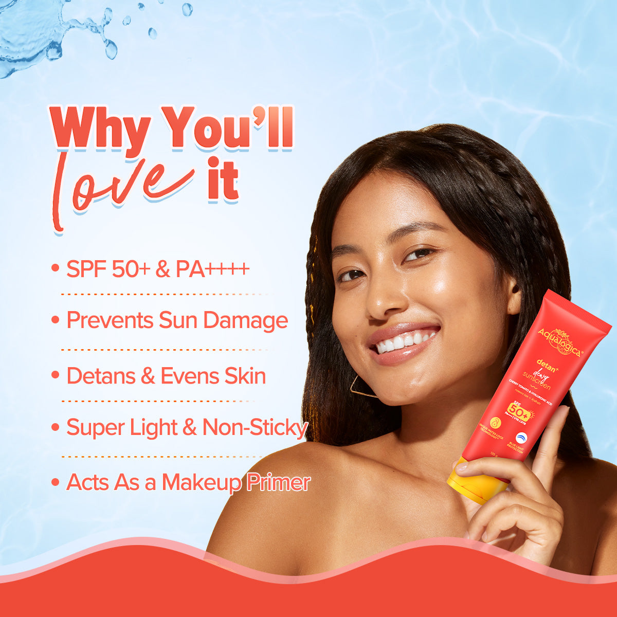Aqualogica Detan+ Dewy Sunscreen - 125g