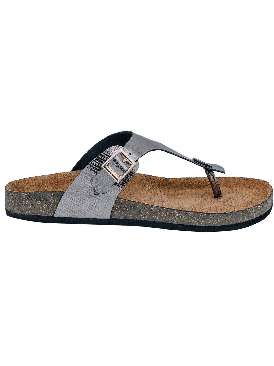 LYDC London - Gunmetal L Grain Sandals for Women - Regent - Gunmetal