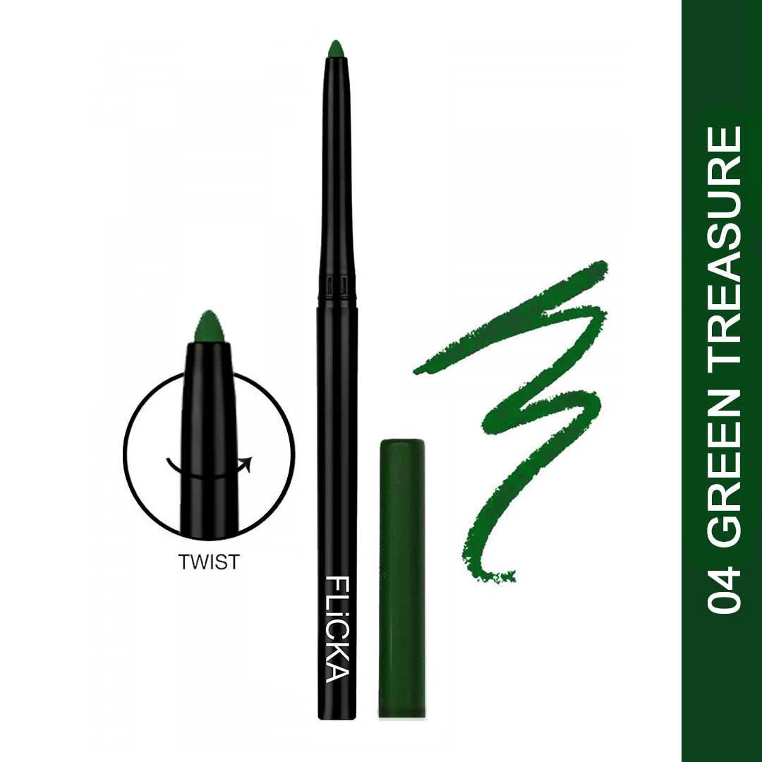 Flicka Cosmetics 04GreenTreasure - Wild & Kind Color Kajal