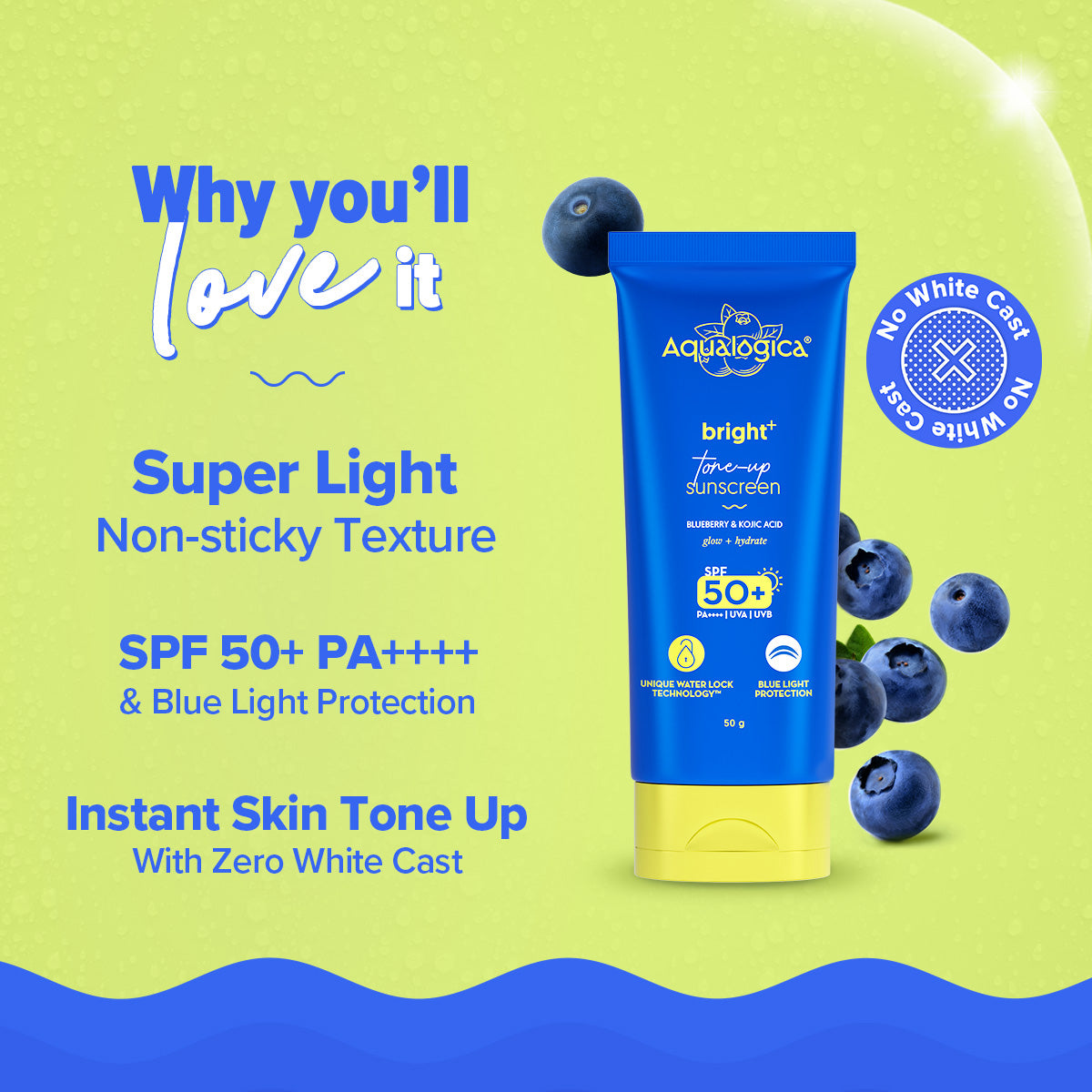 Aqualogica Bright+ Tone Up Sunscreen - 50g