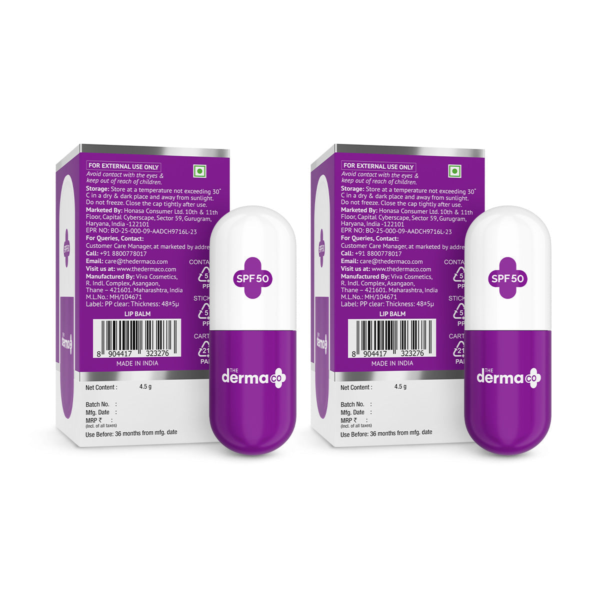 Derma Co 1% Kojic Acid Lip Balm with Alpha Arbutin & Hyaluronic Acid, SPF 50