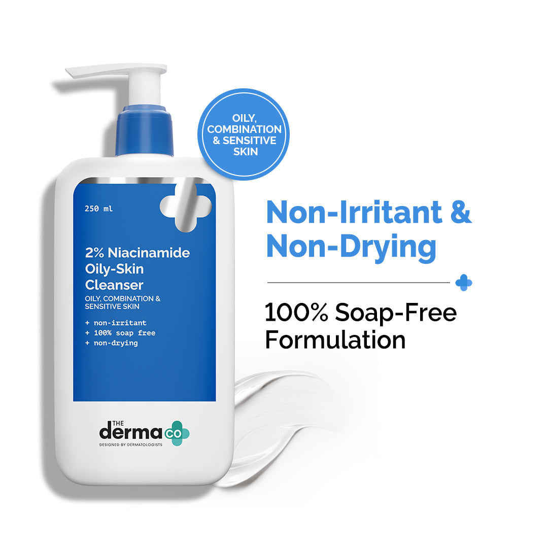 Derma Co 2% Niacinamide Oily Skin Cleanser for Sensitive, Oily & Combination Skin
