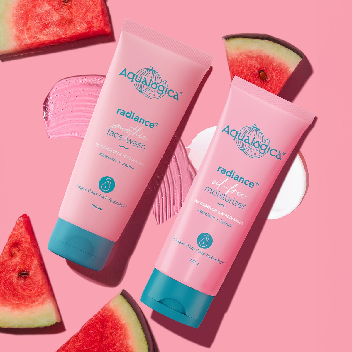 Aqualogica Radiance+ Cleanse & Hydrate Combo (Radiance+ Smoothie Face Wash 100ml + Radiance+ Oil-Free Moisturizer)