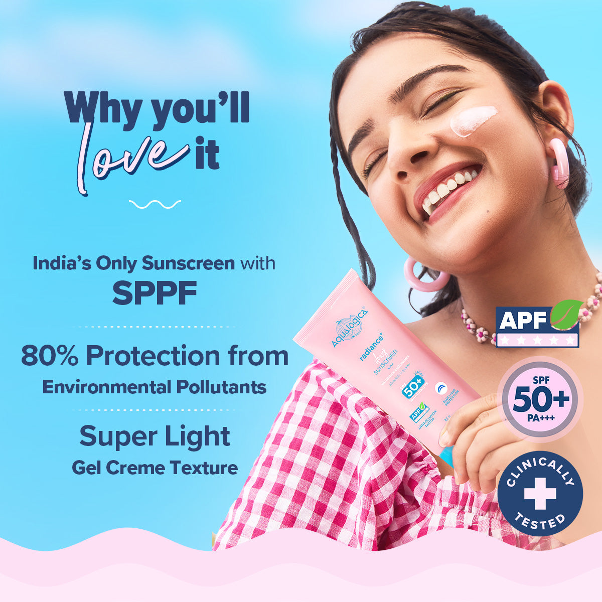 Aqualogica Radiance+ Dewy Sunscreen Spf 50 & Pa++++