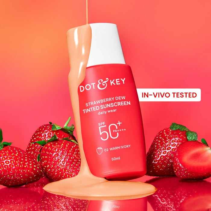 Dot & Key Strawberry Dew Tinted Sunscreen SPF 50+ PA++++ 02 Warm Ivory