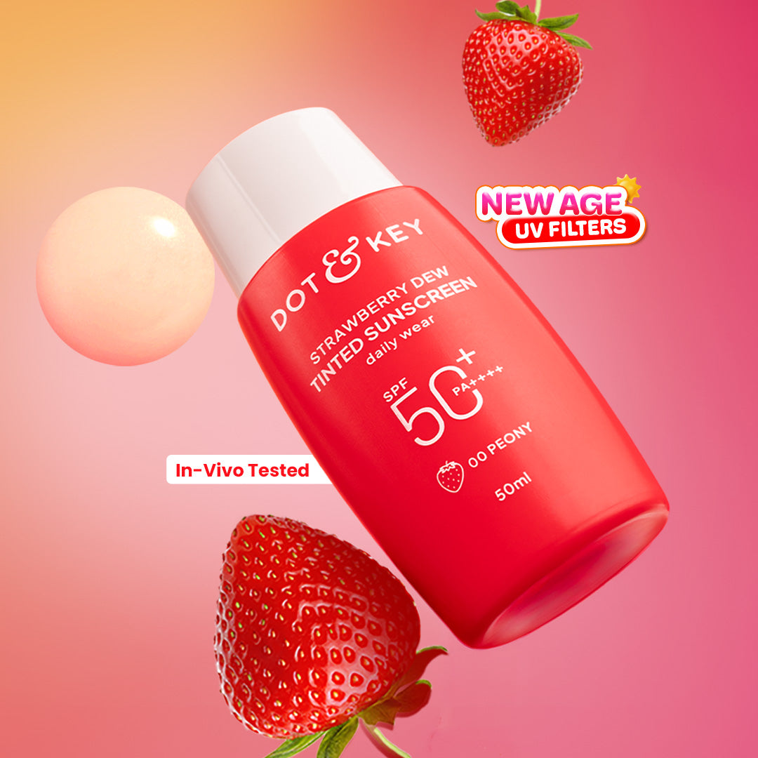 Dot & Key Strawberry Dew Tinted Sunscreen, In-Vivo Tested SPF 50+ PA++++ - Peony - 00 Very Light