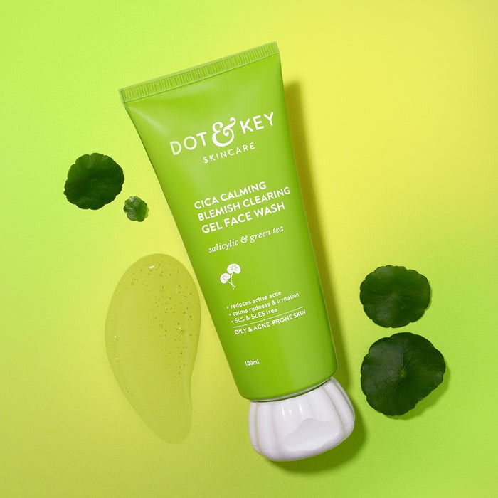 Dot & Key CICA Face Wash for Acne Prone Skin, 2% Salicylic Acid Face Wash | For Oily & Sensitive Skin | 100ml