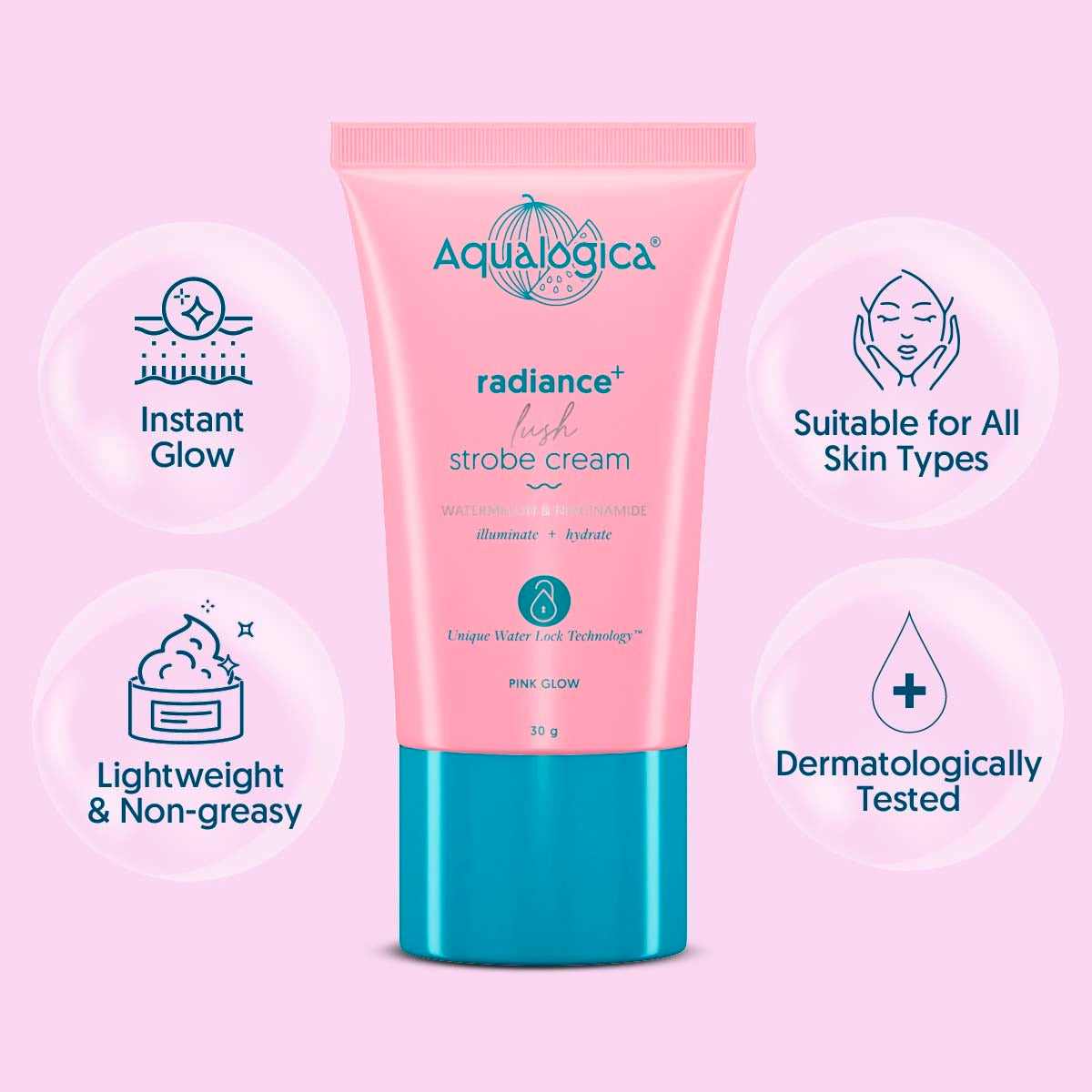 Aqualogica Radiance+ Lush Strobe Cream  - 30g
