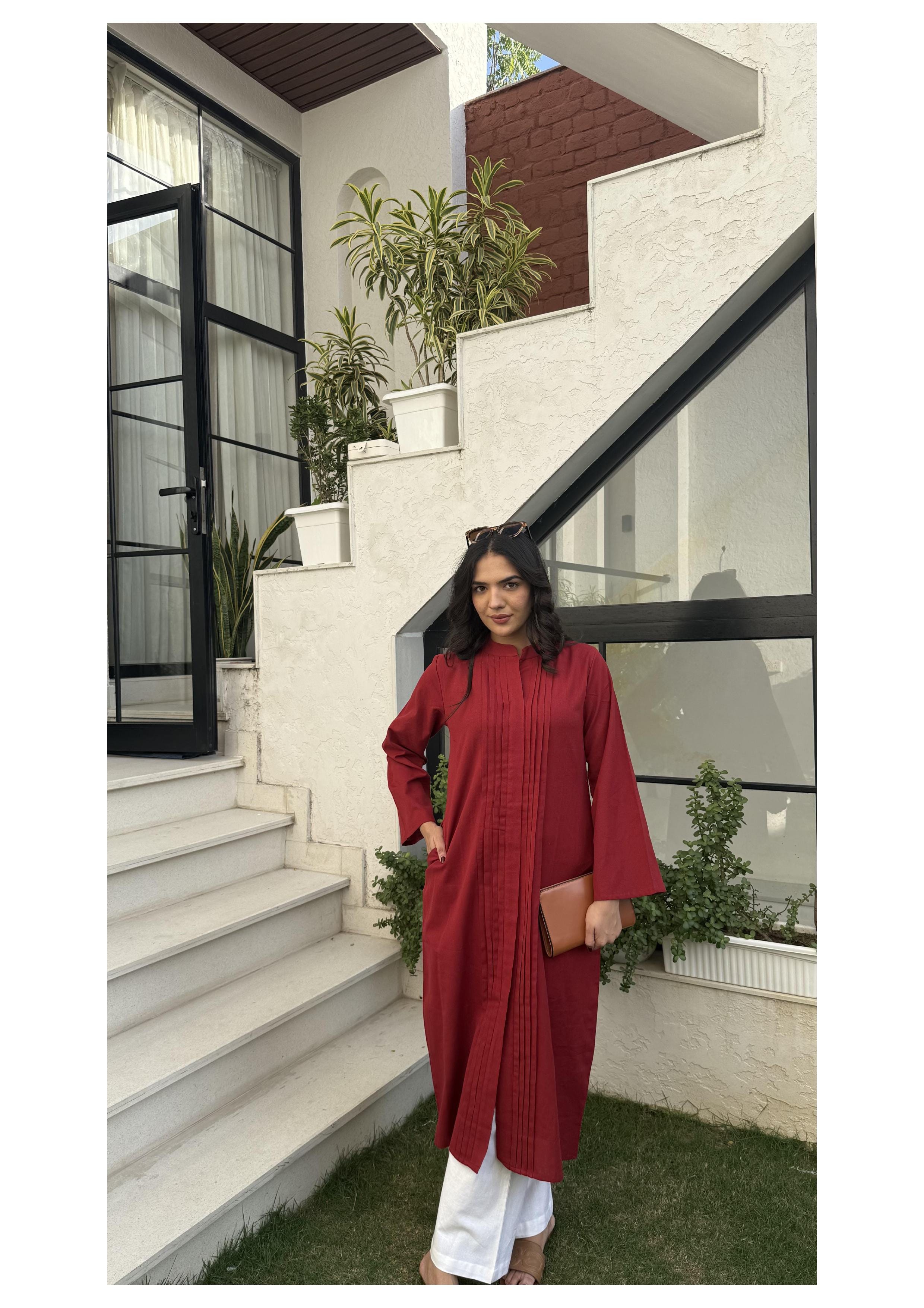Sugnaa Pleated Long Kurta