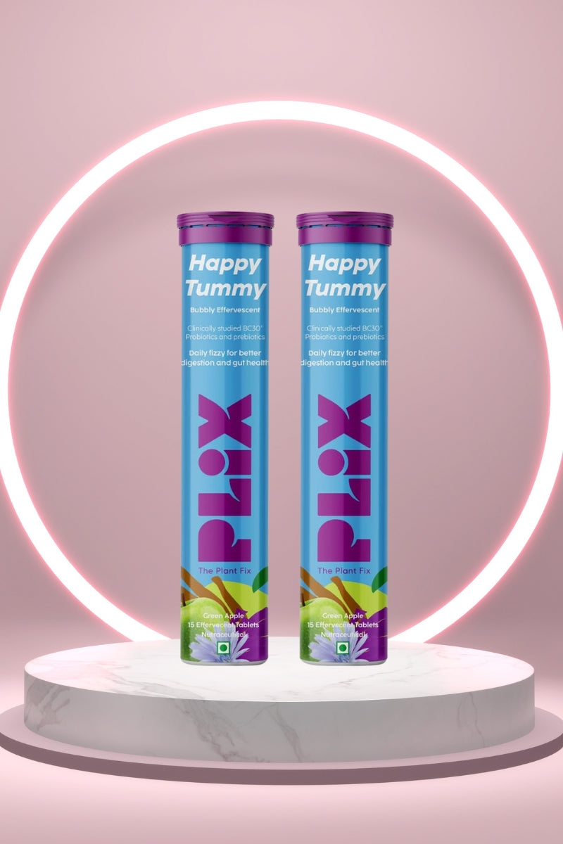 Plix Happy Tummy Pre & Probiotic Tablets (Green Apple, Pack of 3)