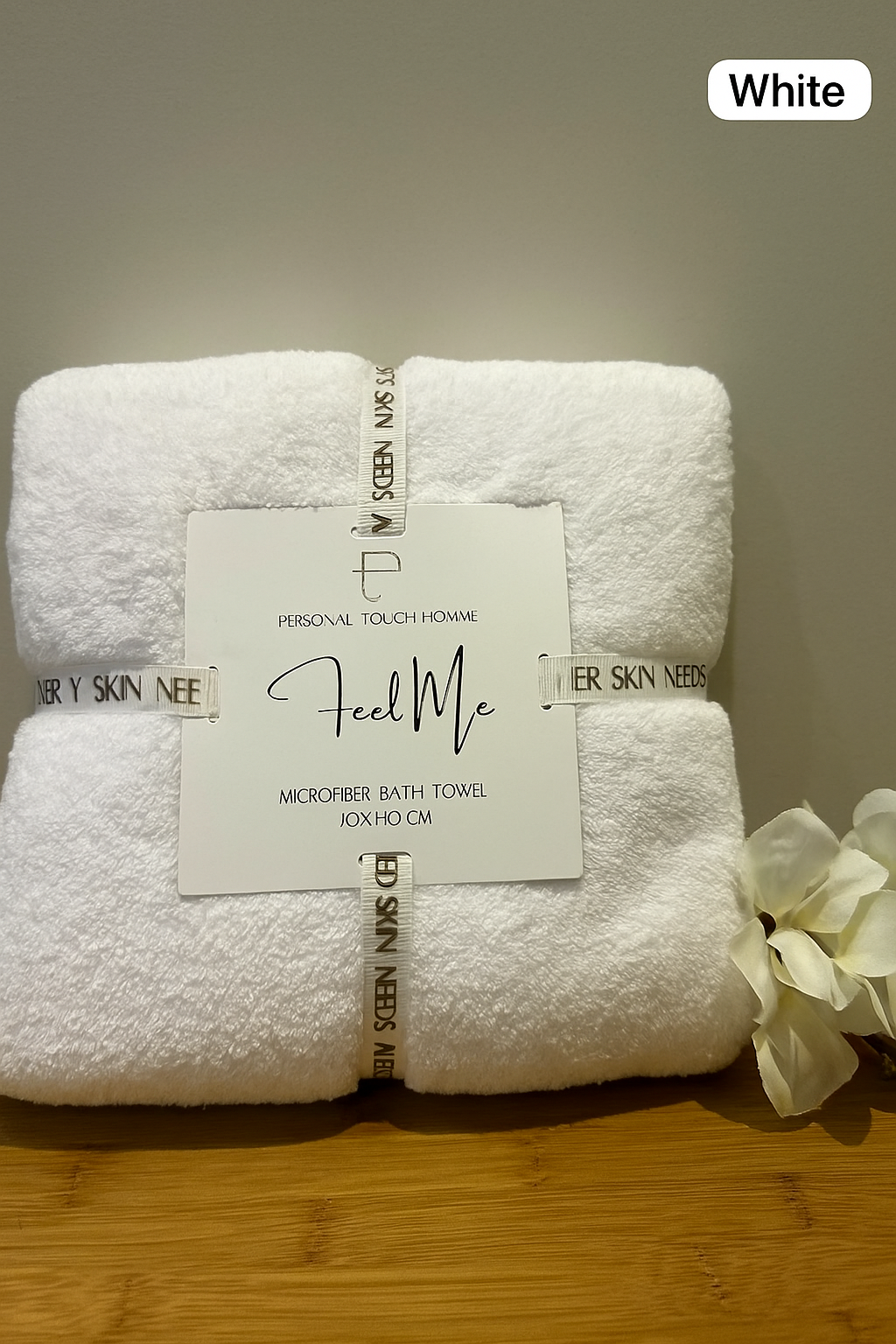 Personal Touch Feel Me Microfiber Bath Towel - White