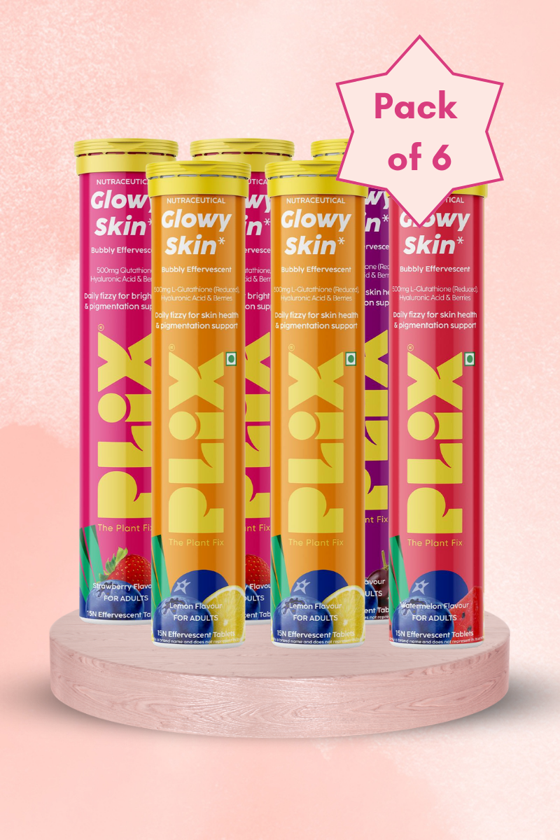 Plix Skin Glow Glutathione Tablets (Strawberry (2) + Grape + Lemon (2) + Watermelon)